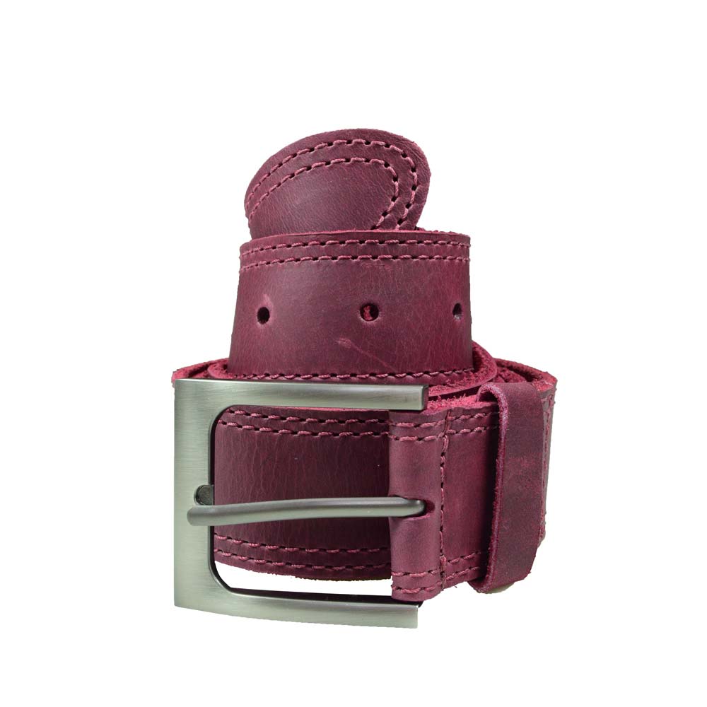 Two Row Stitch Leather Belt
