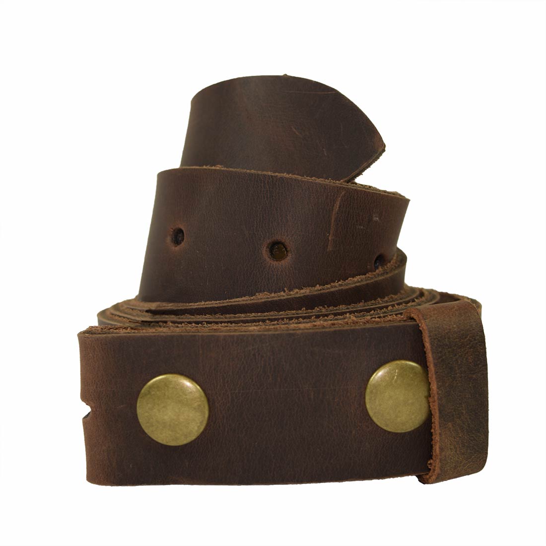 Rustic Leather Snap On Belt, 1.25" Width