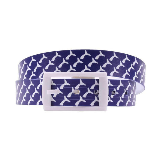 Whale Tail Classic Belt with White Buckle by C4 Belts