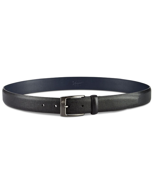 Original Penguin Sun Tanned Leather Belt Black