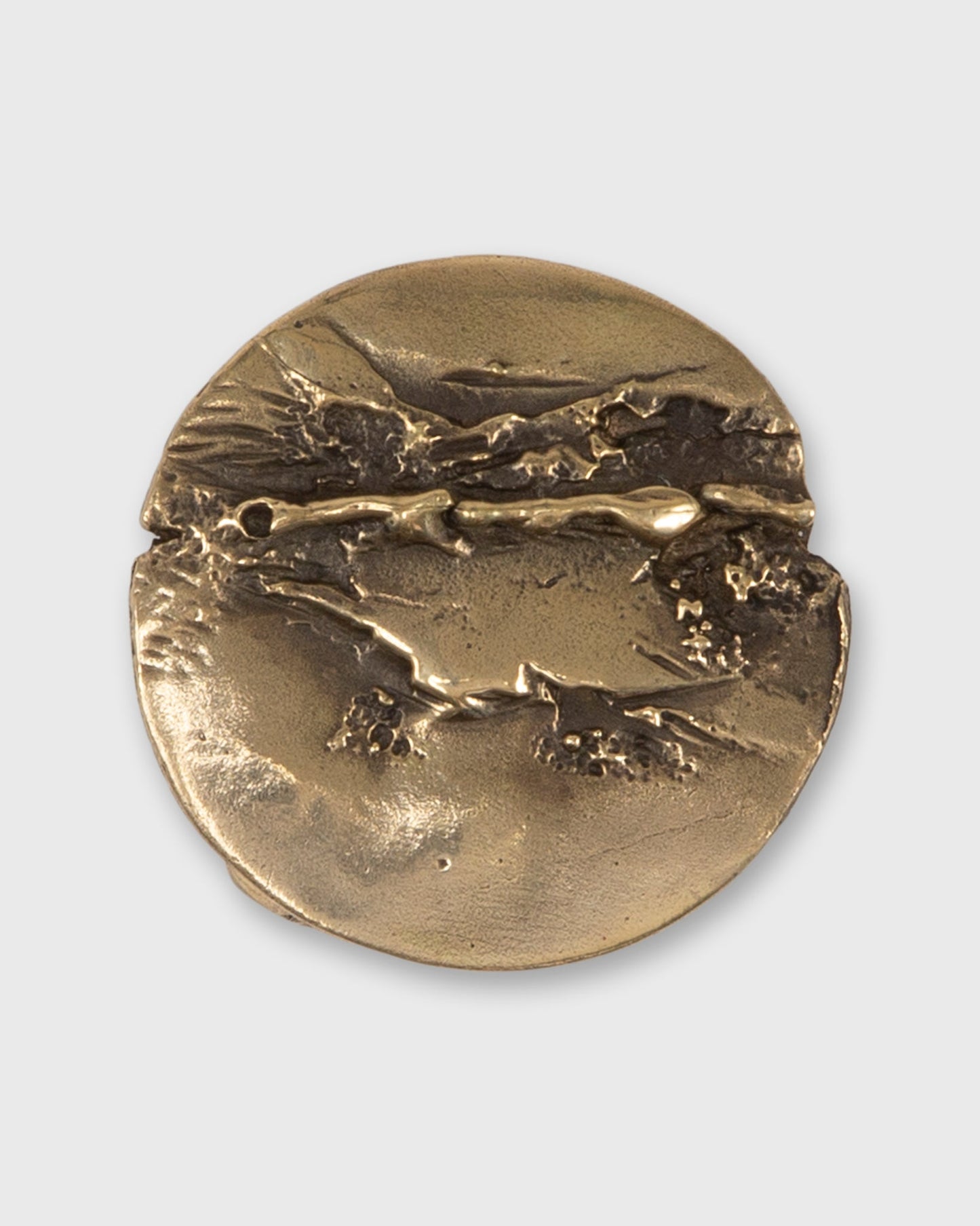 Round Abstract Belt Buckle in Brass