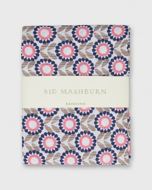 Bandana in Pink/Navy Circle