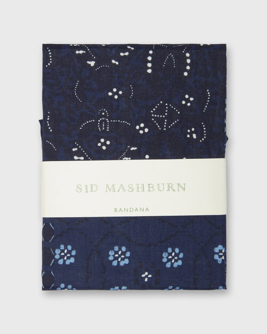 Bandana in Navy/Sky Eclectic Print