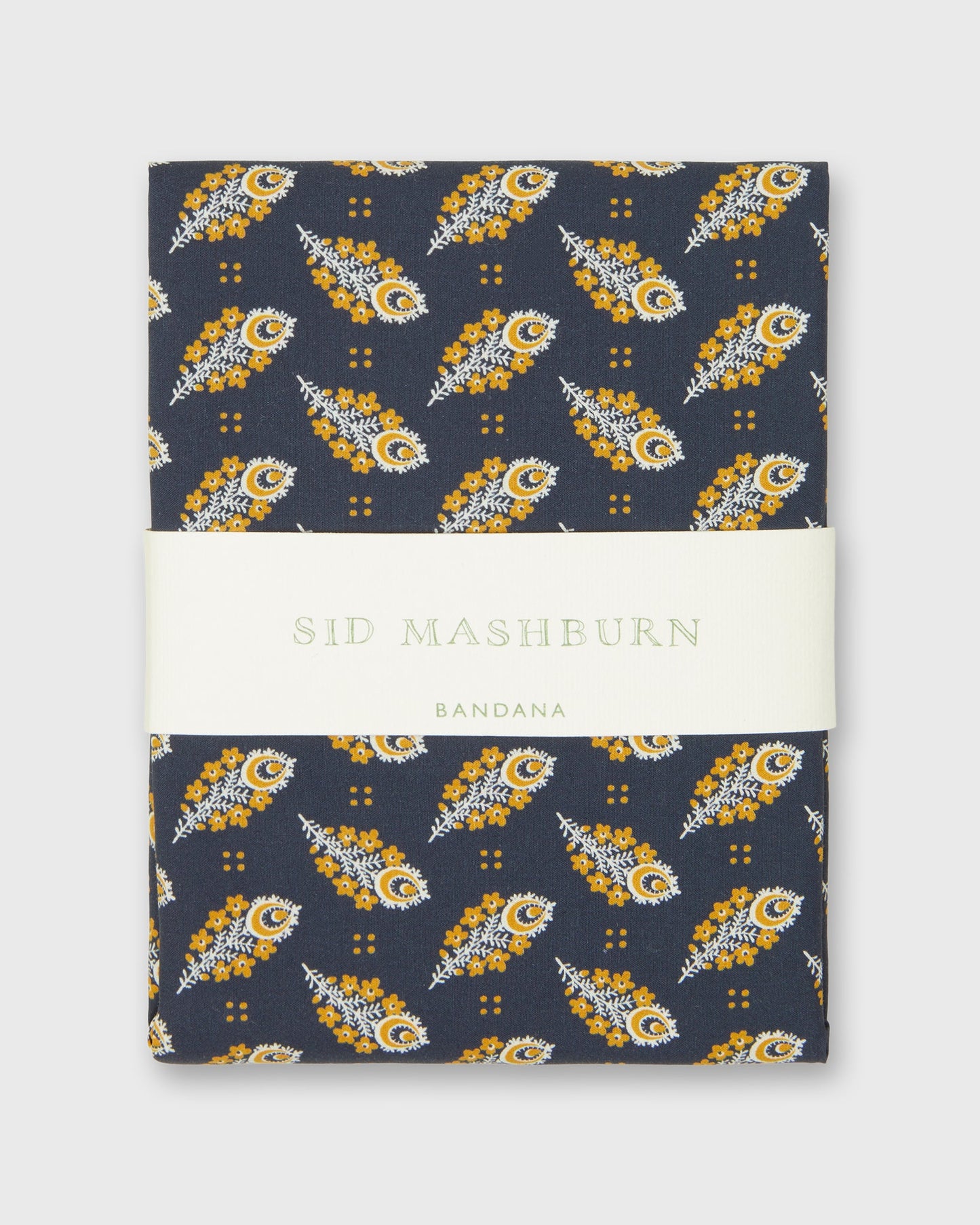 Bandana in Navy/Gold Paisley Feather Liberty Fabric