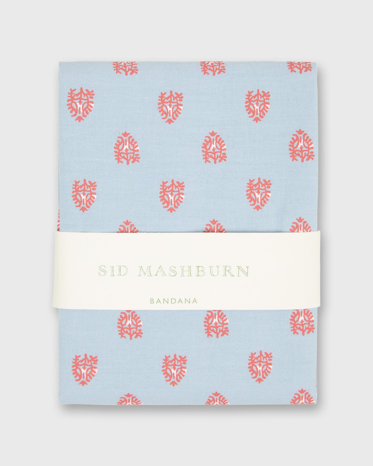 Bandana in Sky/Coral Reef Print Poplin