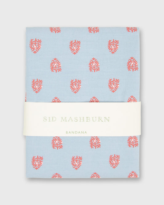 Bandana in Sky/Coral Reef Print Poplin