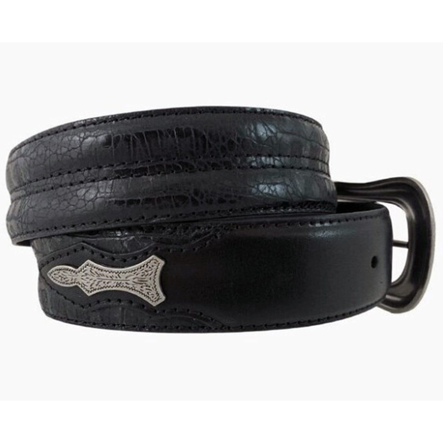 Roper Men's Black Ostrich Belt