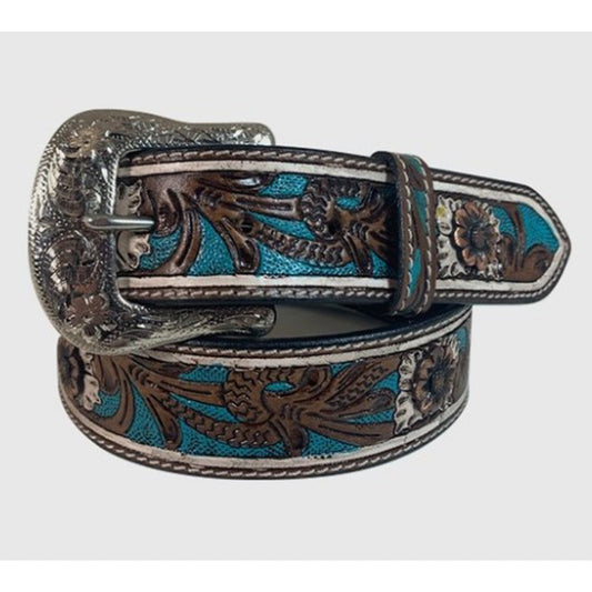 Roper Women's Brown Floral Tooled Belt