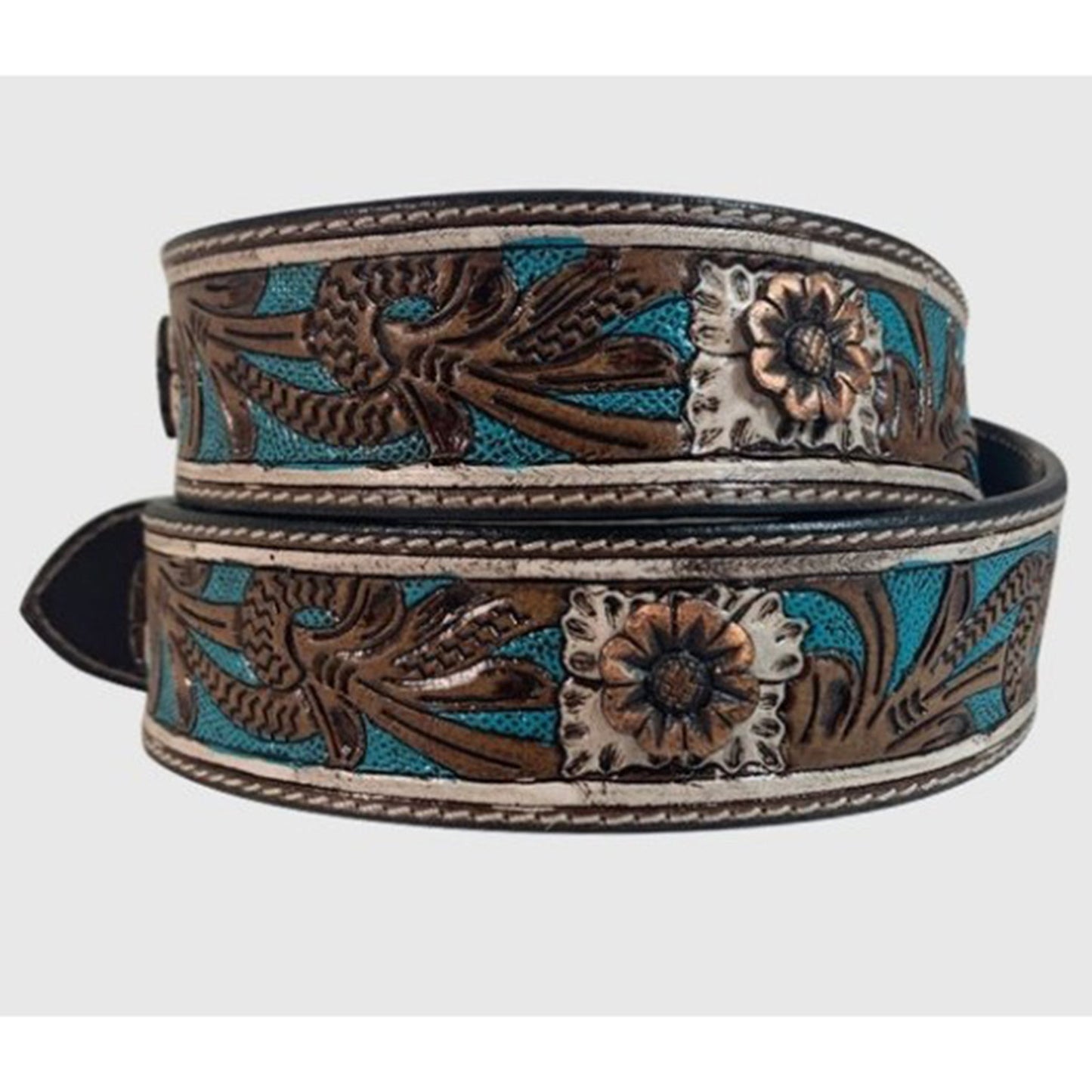 Roper Women's Brown Floral Tooled Belt