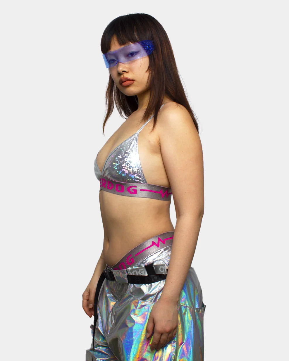 TRIANGLE BRALET SET GALAXY TWO TONE UV SILVER