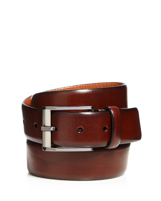 Trafalgar Matteo French Calf Leather Belt Dark Brown