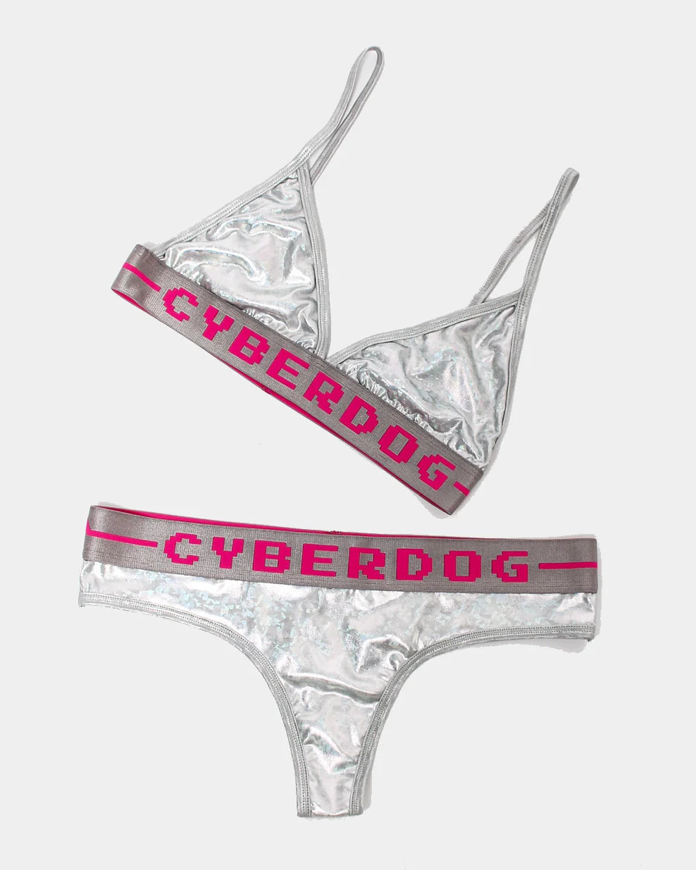 TRIANGLE BRALET SET GALAXY TWO TONE UV SILVER