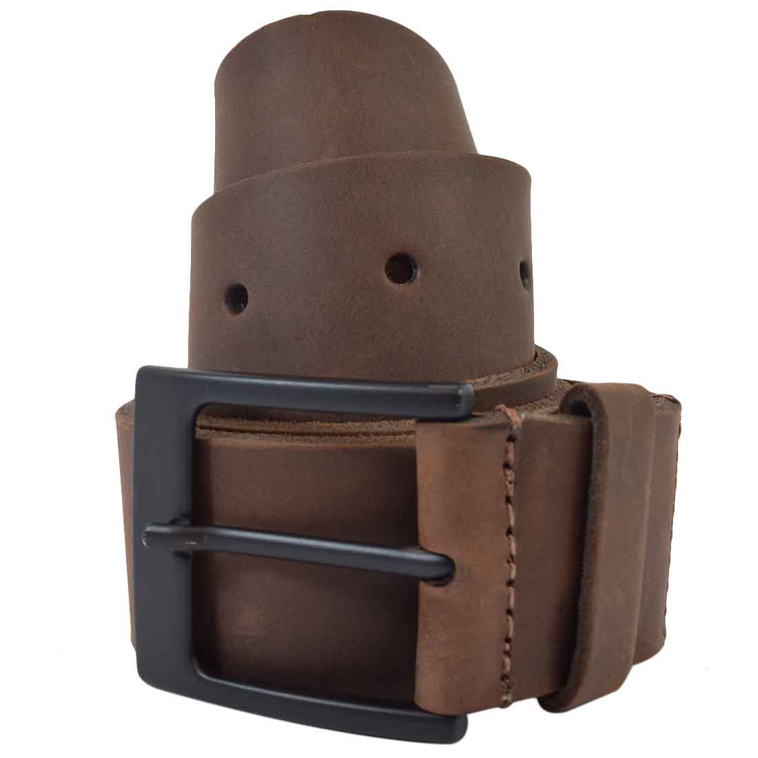 Rustic Leather Belt / Rustic Charcoal Buckle, 1.25" Wide