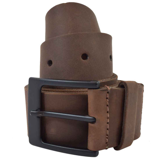 Rustic Leather Belt / Rustic Charcoal Buckle, 1.25" Wide