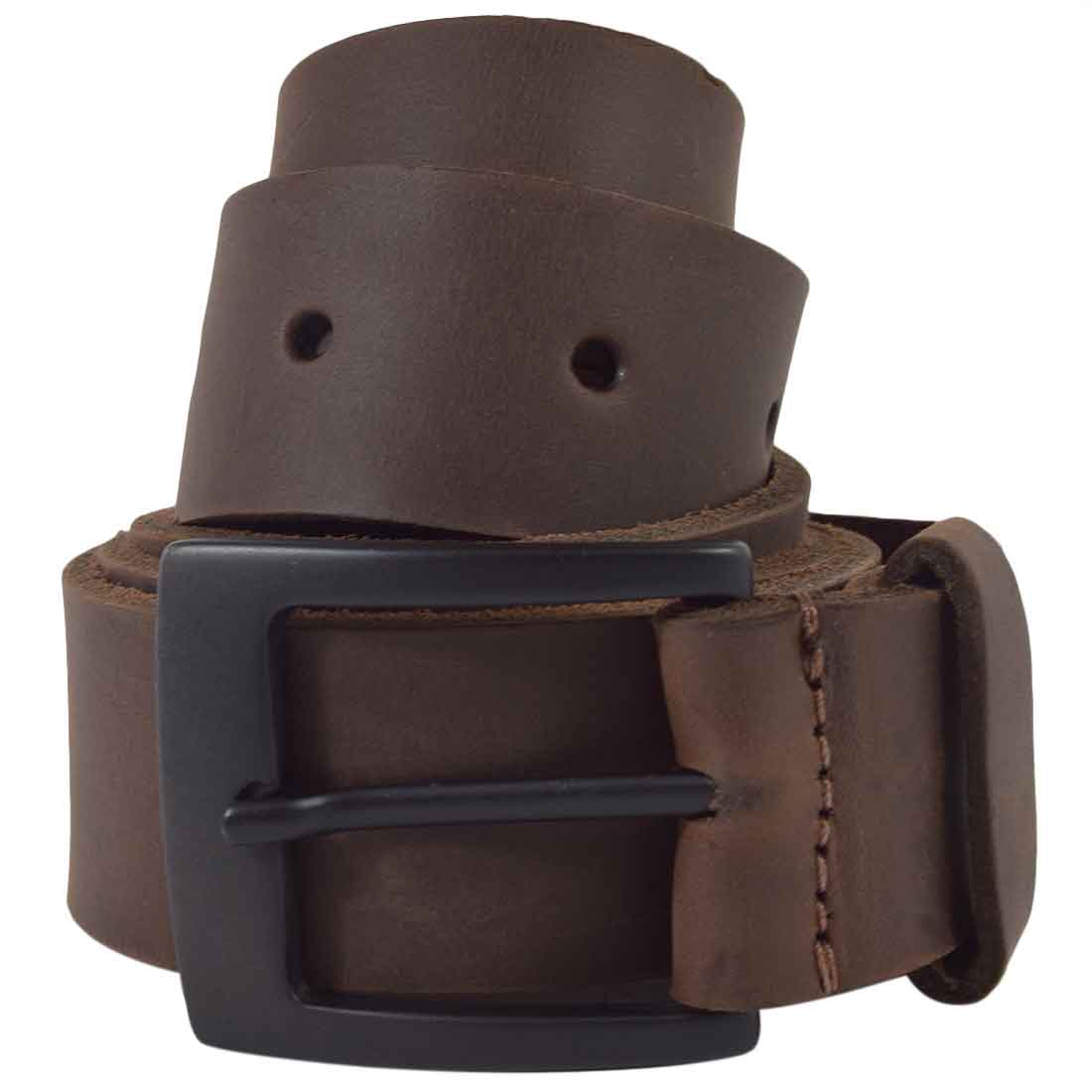 Rustic Leather Belt / Rustic Charcoal Buckle, 1.5" Wide