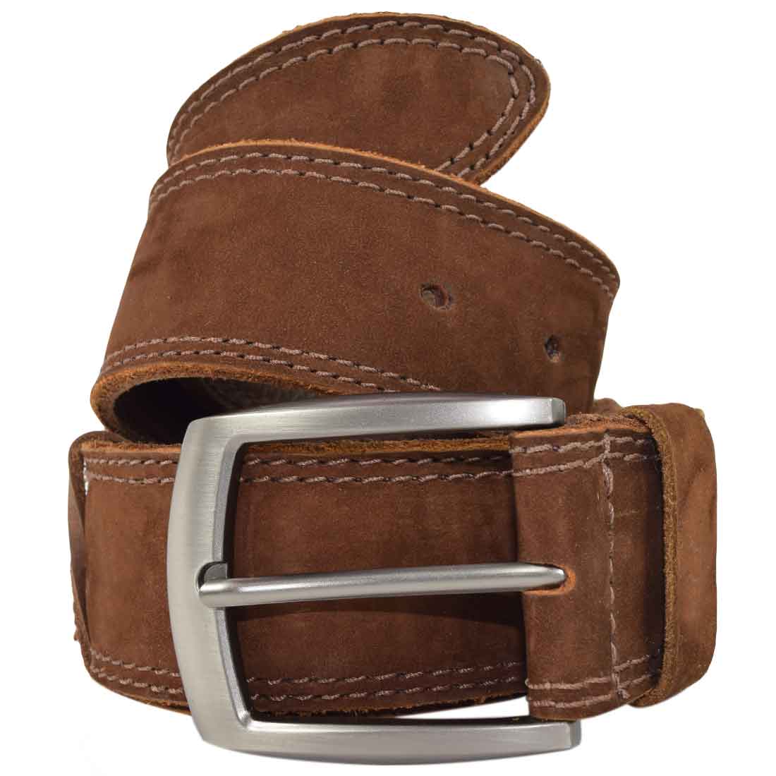 Two Row Stitch Thick Leather Belt