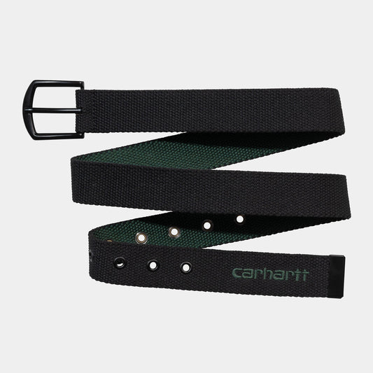 Carhartt WIP Mens Heston Belt - Black / Discovery Green
