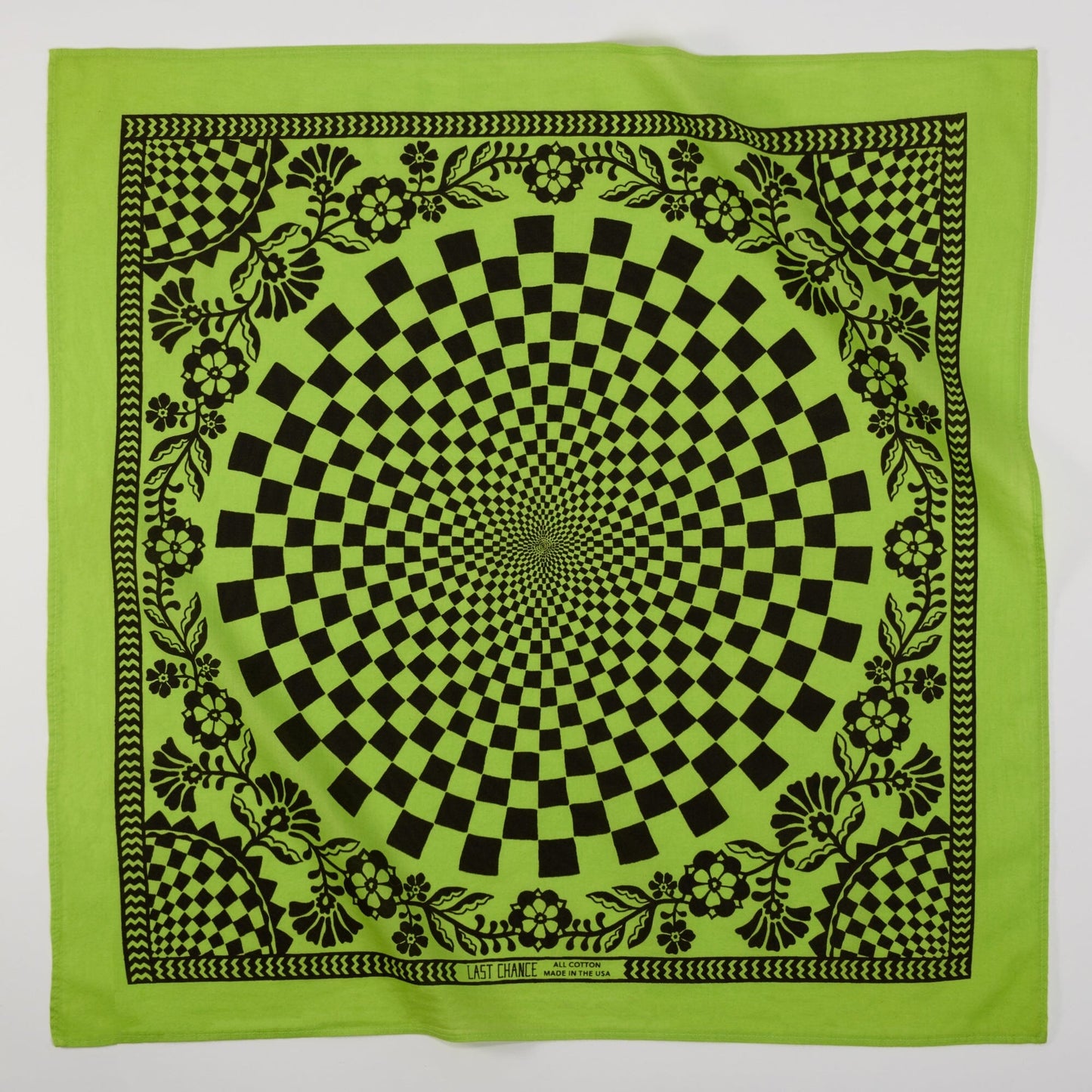 Last Chance Textiles Cotton Sundial Bandana | Citron Bandanas Last Chance Textiles