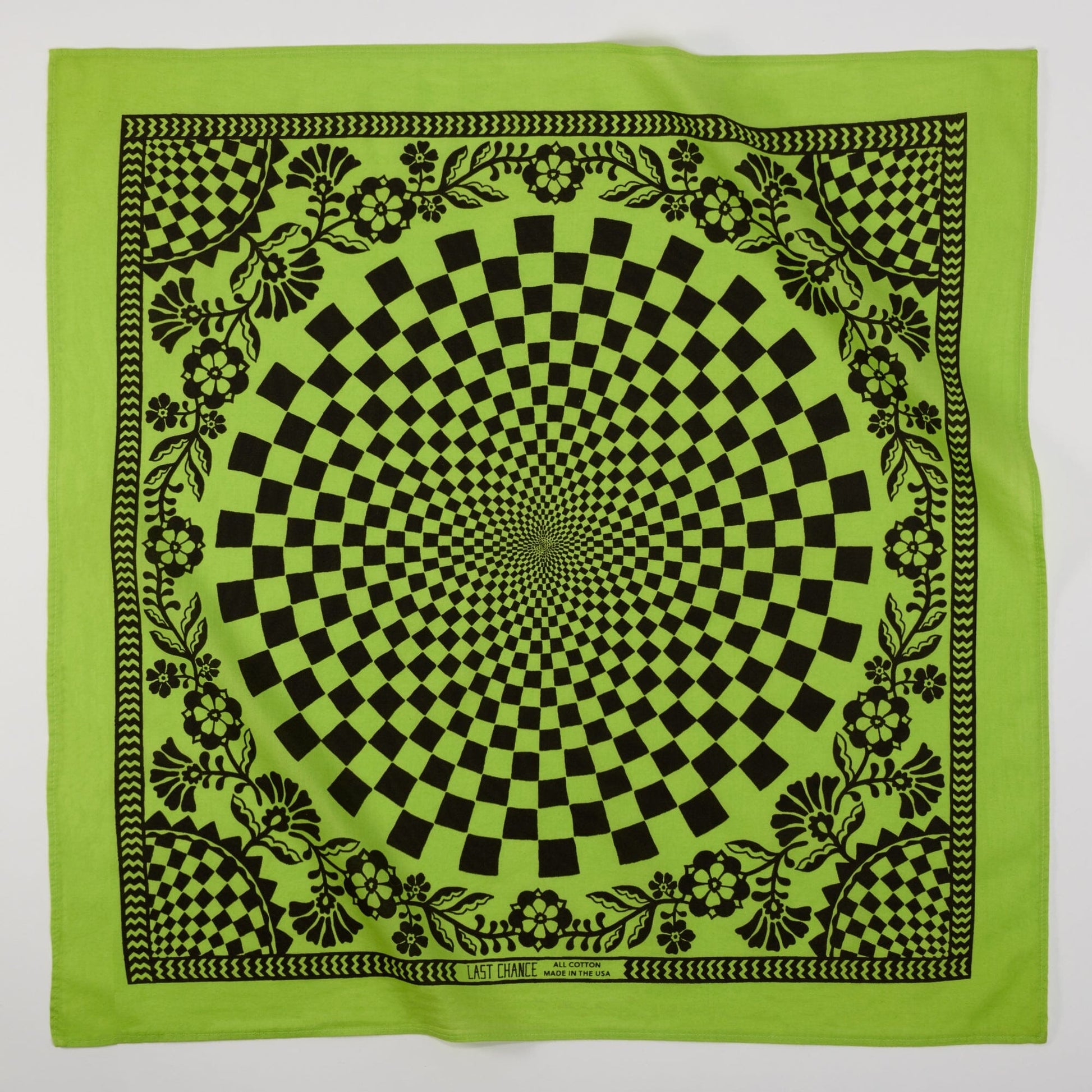 Last Chance Textiles Cotton Sundial Bandana | Citron Bandanas Last Chance Textiles