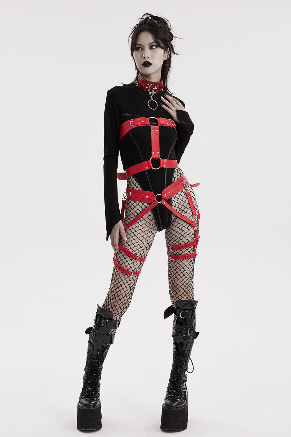 No Pulse Waist & Leg Harness [RED]