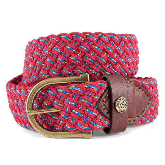 Braided Washed Belt in Charleston Red by Southern Tide - Country Club Prep