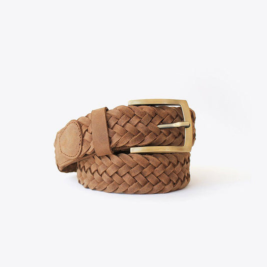 Men's Teyo Woven Belt - Tobacco Belts Nisolo