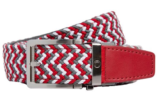 Braided Scarlet, Grey & Black Belt