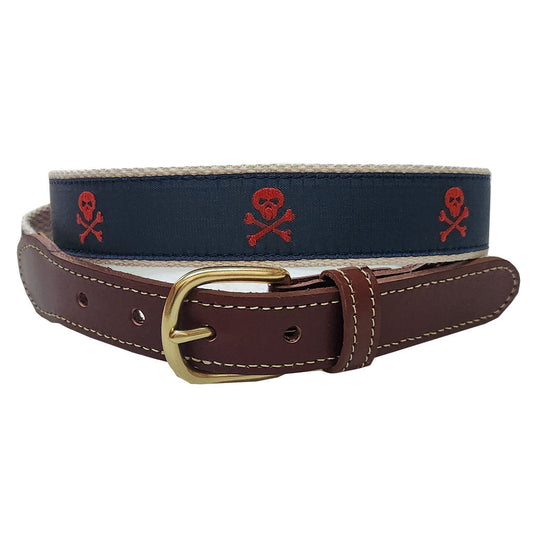 Furious Roger Leather Tab Belt by Country Club Prep - Country Club Prep