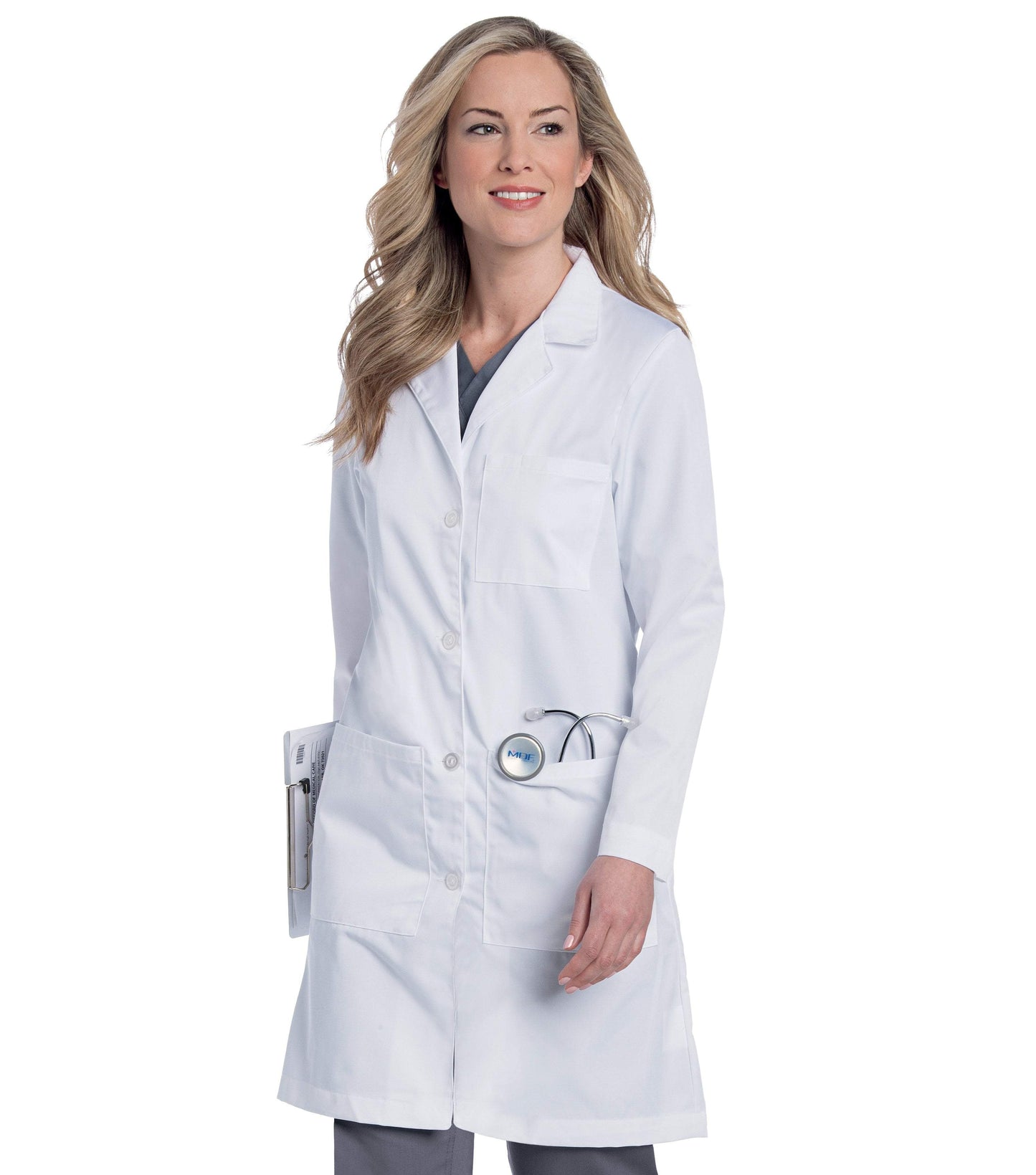Women's Lab Coat with 4 Button Closure by Landau