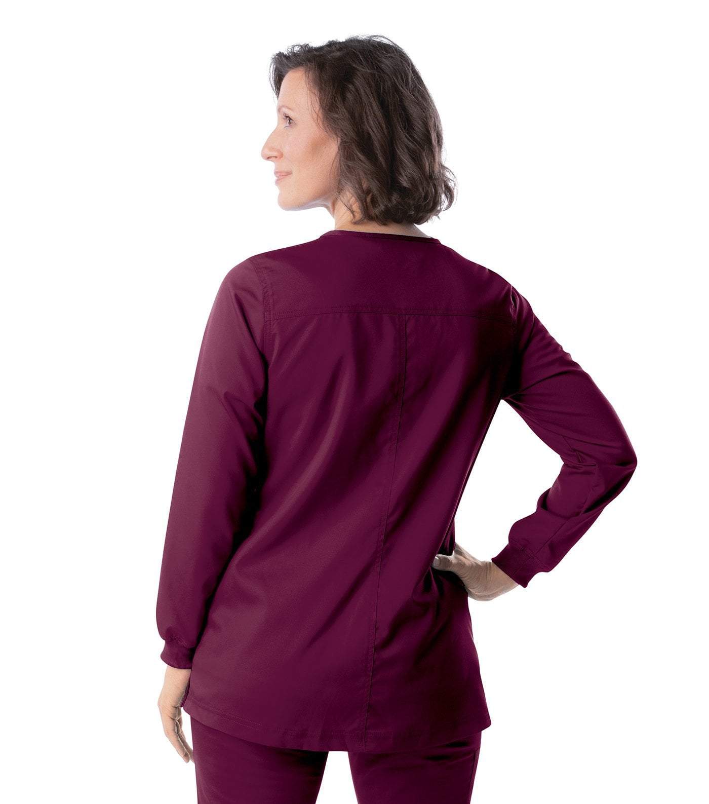 Women's Crewneck Warm Up Jacket w/Knit Cuffs, XSmall to Large, by Landau