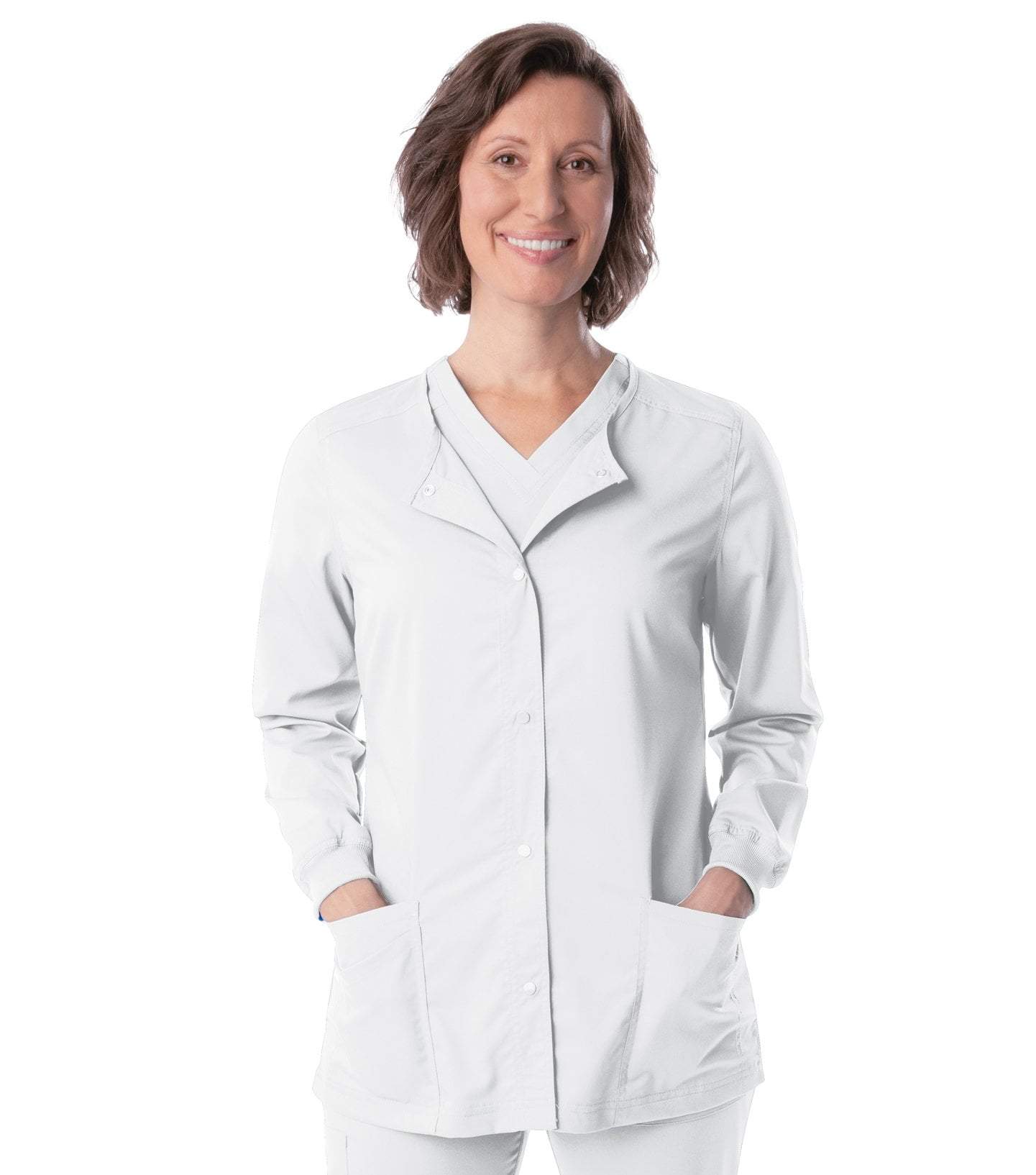 Women's Crewneck Warm Up Jacket w/Knit Cuffs, XSmall to Large, by Landau