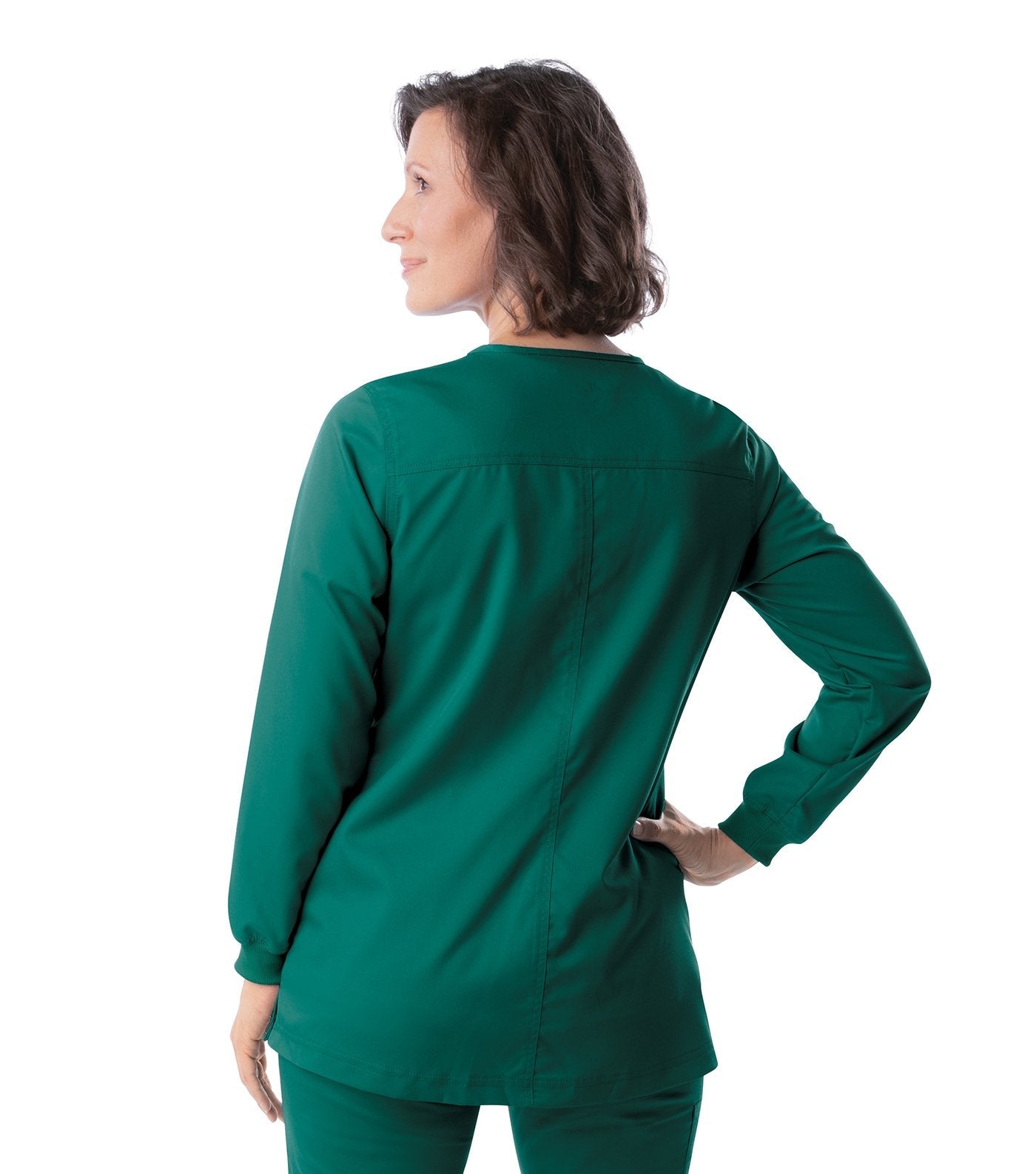 Women's Crewneck Warm Up Jacket w/Knit Cuffs, XSmall to Large, by Landau